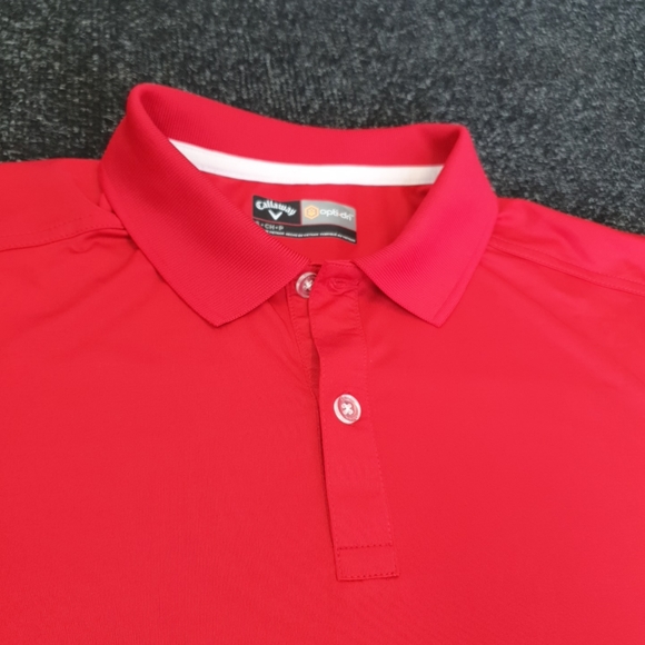 Callaway Opti-Dri Polo Golf Shirt Size Small Red Short-Sleeve Stretch - Picture 3 of 4